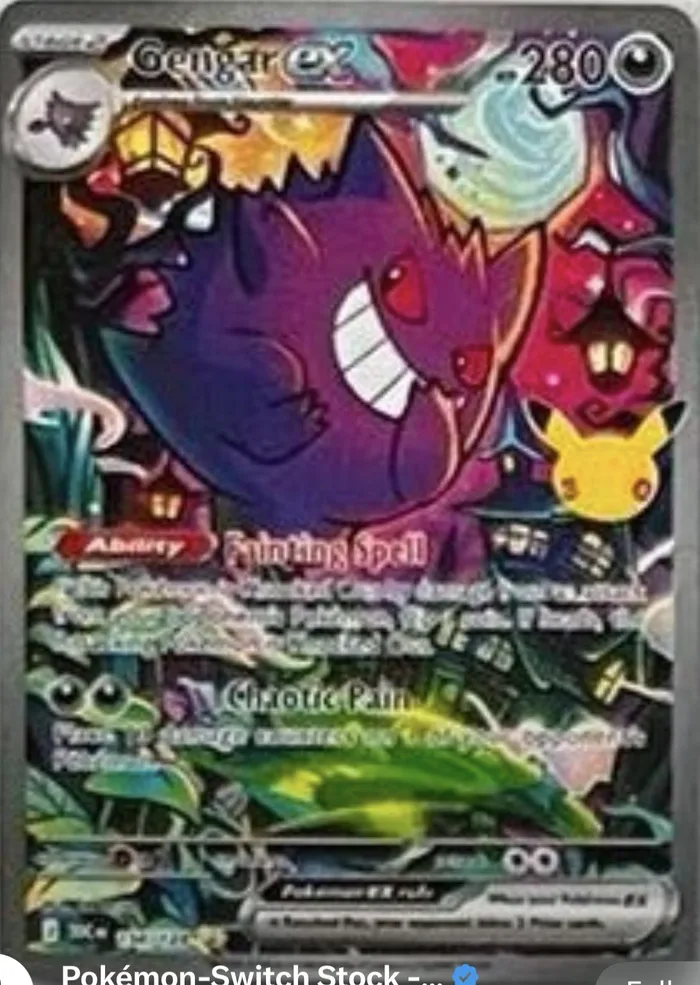 Carte Ectoplasma-ex 280 PV type Psy, extension 30e Anniversaire, talent Fainting Spell