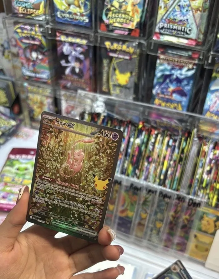 Carte Mew ex 152/128 du set 30K, 160 PV type Psy, talent Hélice Mémoire, cadre doré, extension 30e Anniversaire Pokémon