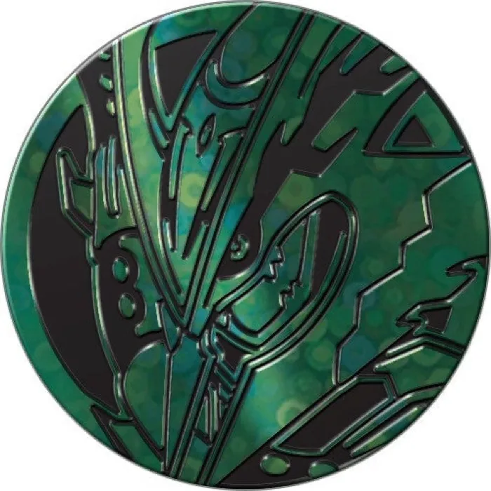 Pièce de lancer métallique du Coffret Dresseur d'Élite Règne Delta à l'effigie de Méga-Rayquaza