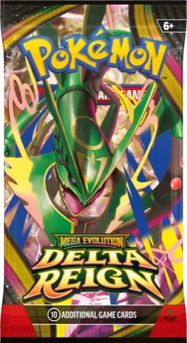 Habillage de booster Règne Delta Méga-Rayquaza, sachet vert et jaune