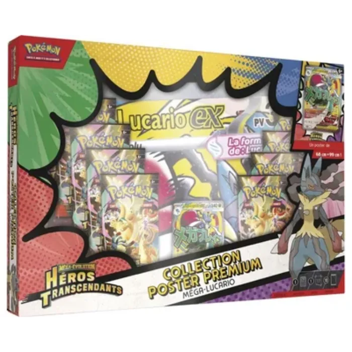 Coffret Collection Poster Premium Méga-Lucario-ex, Héros Transcendants ME2.5