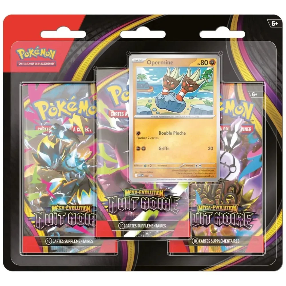 Tripack 3 boosters Nuit Noire ME05 avec la carte promo Opermine