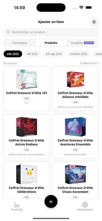 Filtre 'etb' dans le catalogue BoostaCote