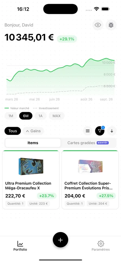 Portfolio BoostaCote mettant en avant des Ultra Premium Collection et leur valeur