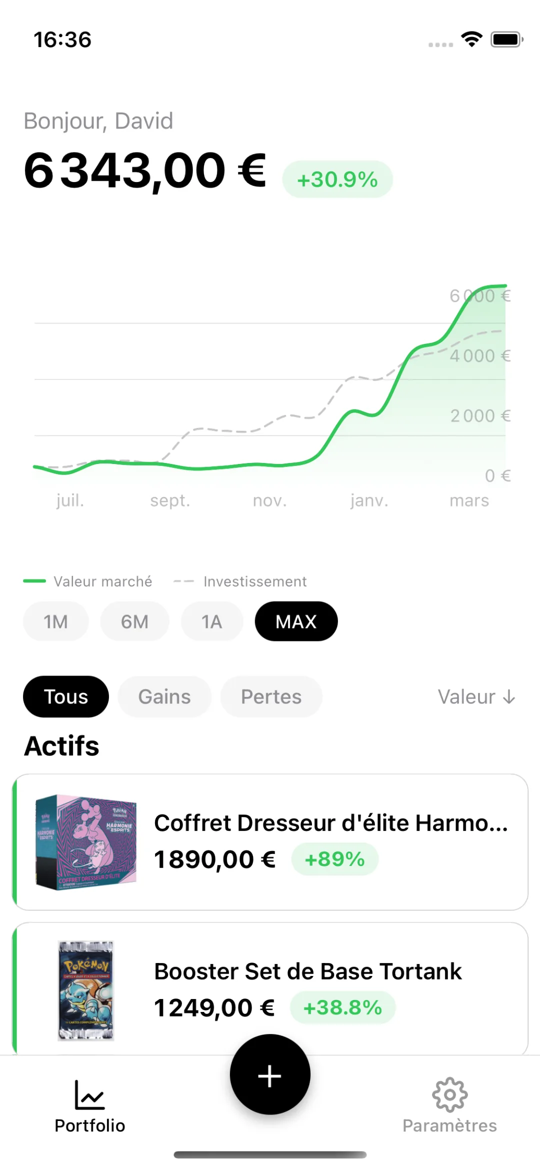 Portfolio — vue d'ensemble de la collection