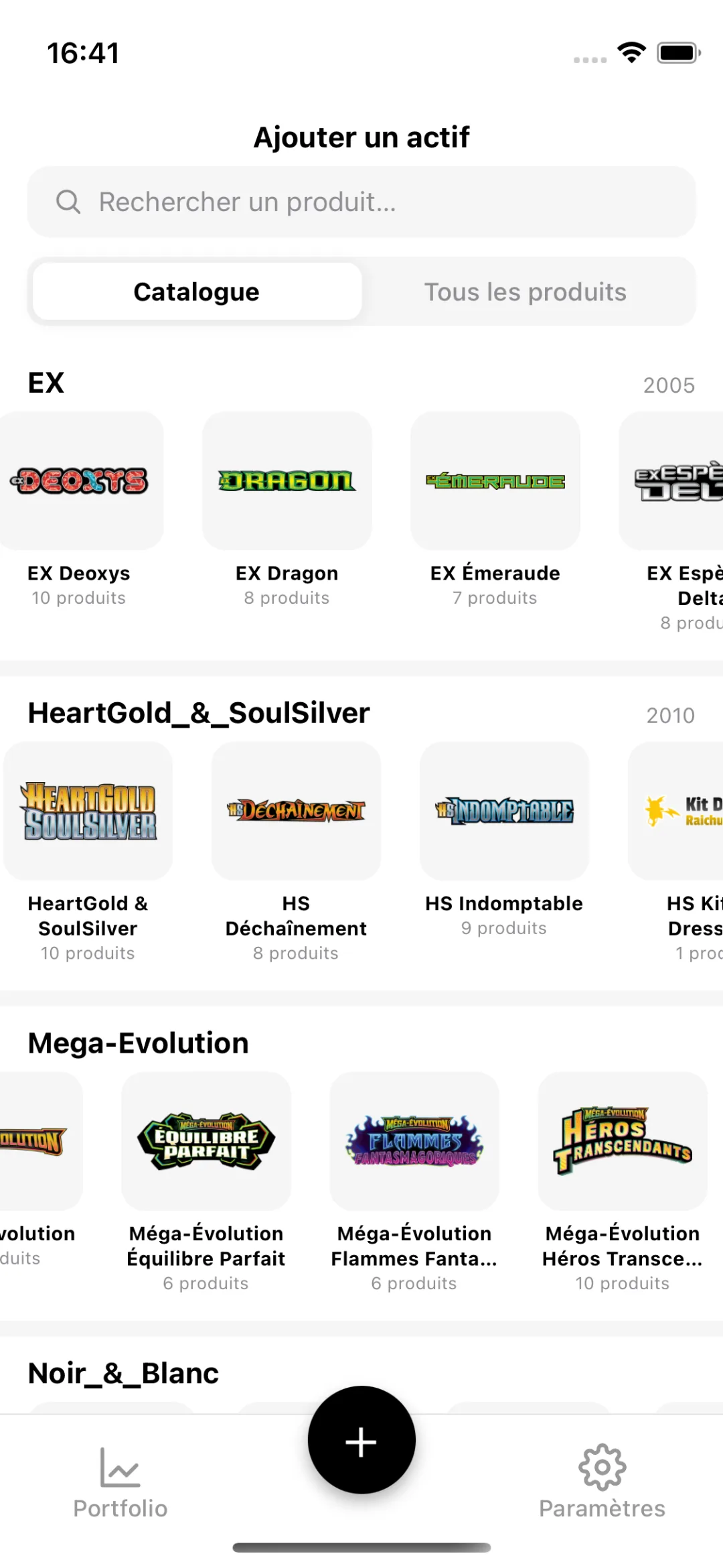 Catalogue — liste des produits Pokémon